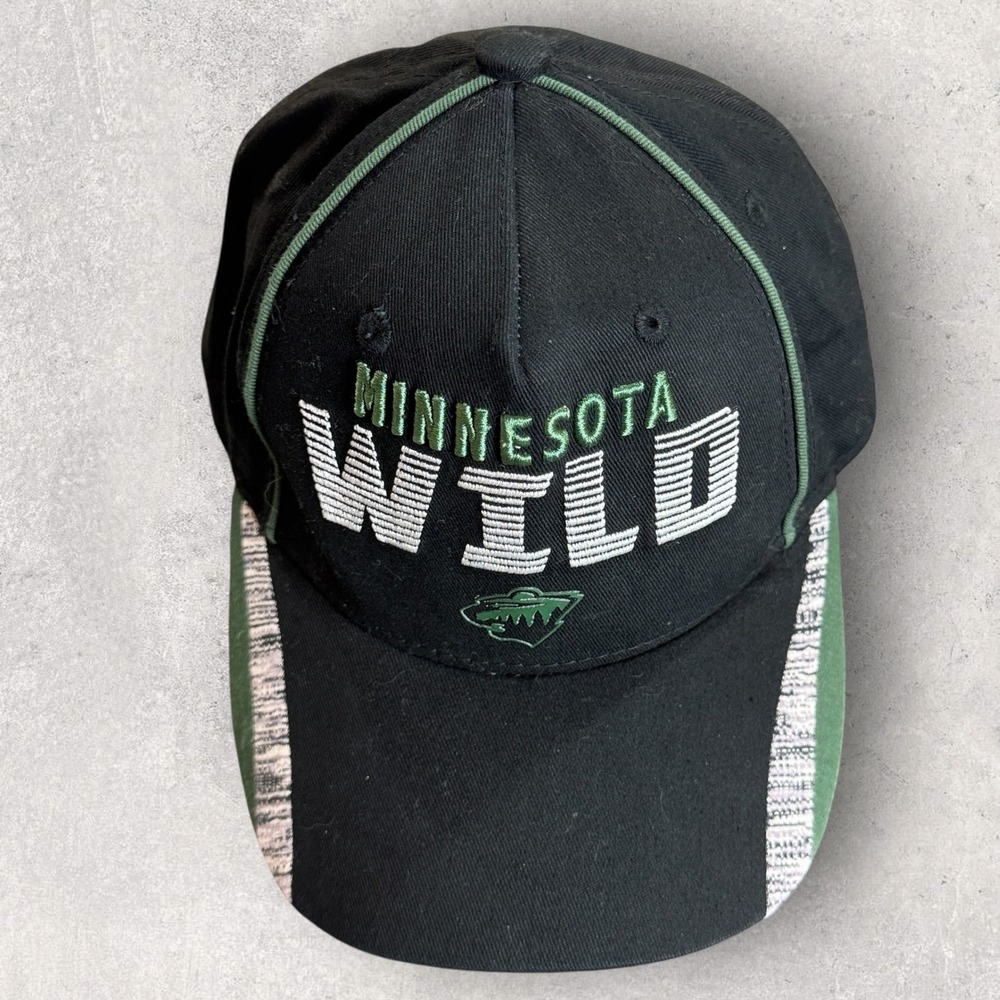 NHL Minnesota Wild Snapback Hat Youth OSFM Black Green Embroidered Hockey‎ Cap